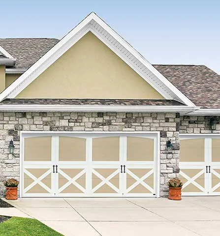 Amarr Carriage Court Tanglewood design closed arch steel double/single garage door