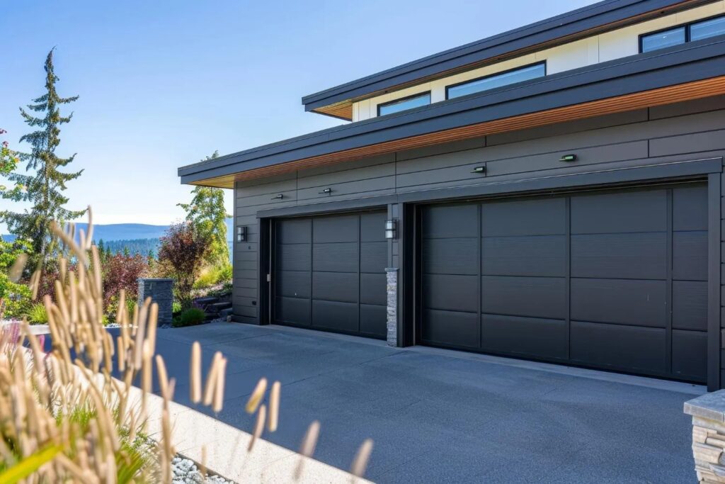 A new residential garage door on a Denver-area home